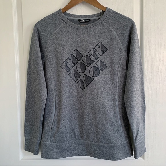 The North Face Pullover Grey Kangaroo Pocket Logo - Picture 1 of 8